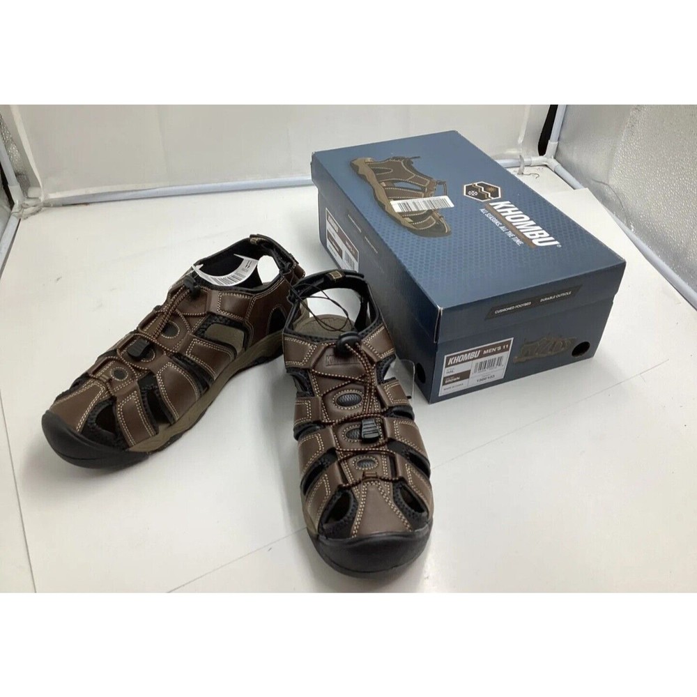 Size 11 New Khombu Mens HAL Brown Durable Cushioned Waterproof Sandals Fisherman
